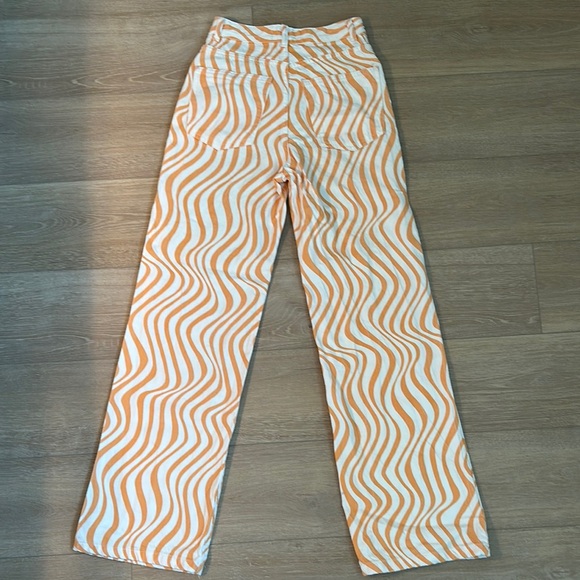 Zara Orange and White Patterned Jeans - Picture 4 of 8